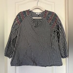 Madewell Gingham Black and White Blouse - XS